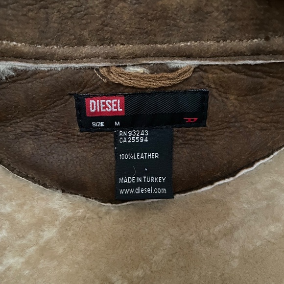 Authentic Diesel shearling coat shearling leather - Picture 7 of 7